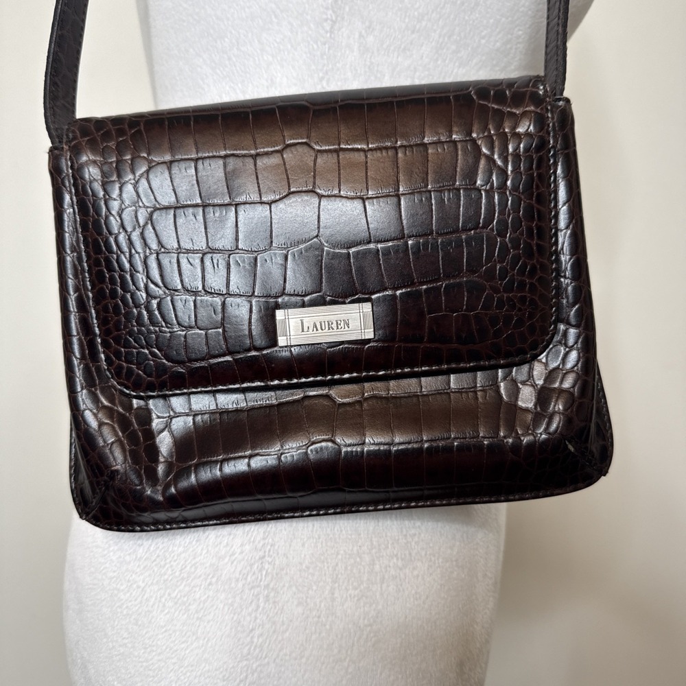 Vintage 90s Y2k Mini Shoulder Bag Croc Preppy Quiet Luxury Old Money Going Out